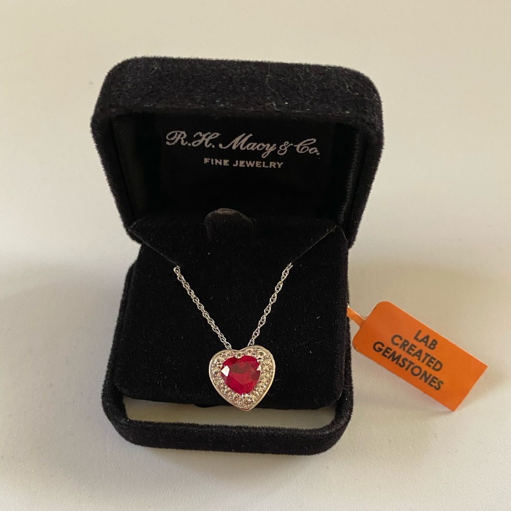 🆕 Bridge gemstone RUBY heart 925 sterling silver - Picture 5 of 6